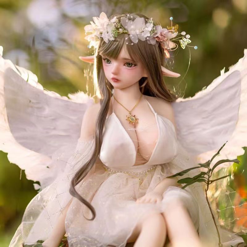 Aixia elf anime TPE doll with angel wings and flower crown 