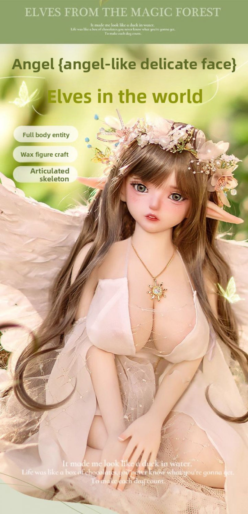 Aixia Elf & Angel Wings Anime Doll — TPE, Poseable