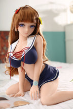 Mei 80cm Collectible Anime Doll — Brown Hair Purple Eyes Solid TPE Art Figure with Skeleton