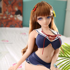 Mei 80cm Collectible Anime Doll — Brown Hair Purple Eyes Solid TPE Art Figure with Skeleton