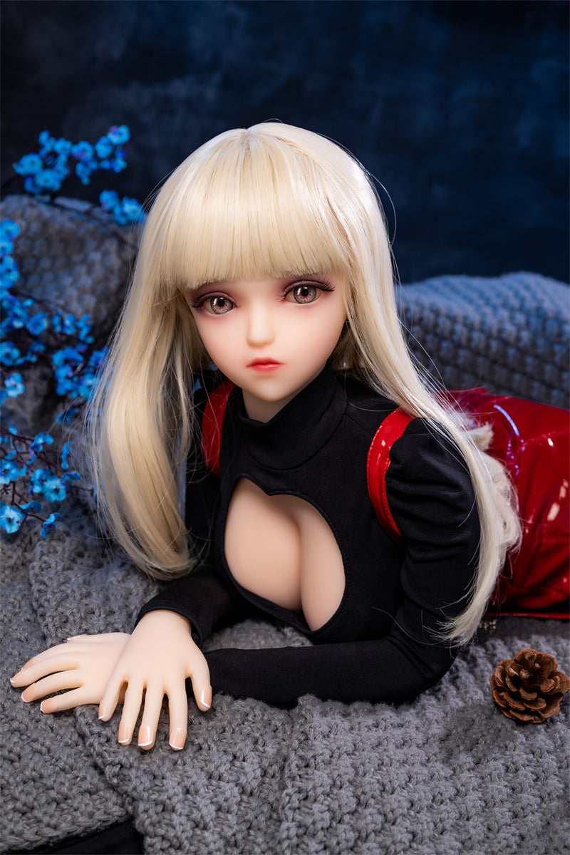 Strawberry Silver-Hair 80cm Collectible Anime Doll — TPE Art Figure with Metal Skeleton