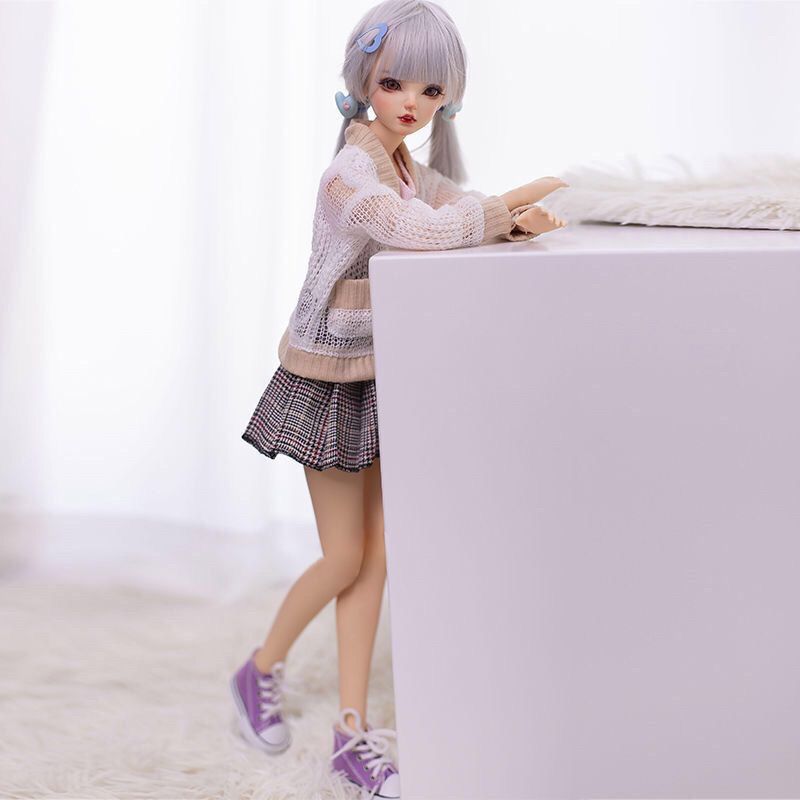 Silver double ponytail realistic doll for men, real-life BJD silicone female doll with skeleton, anime 2D figure, insertable small size Secondary image